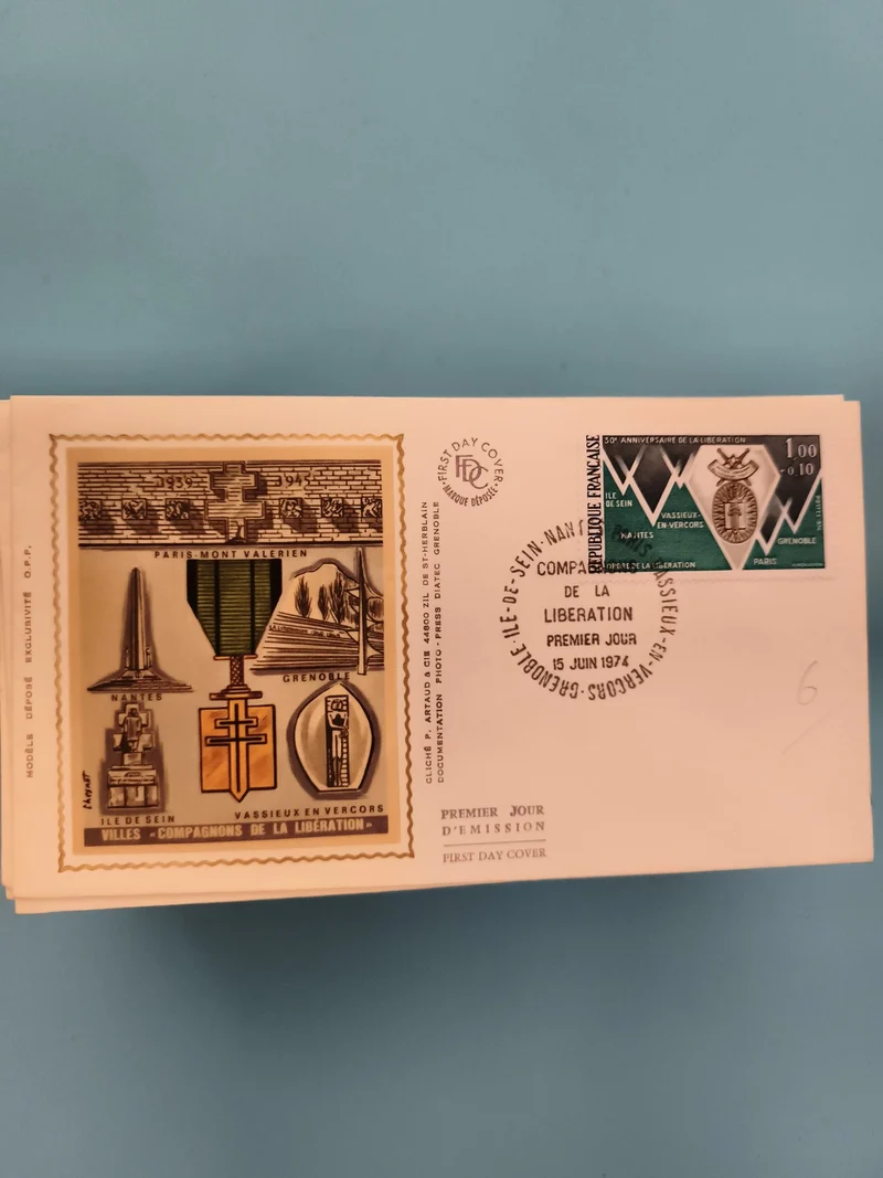 Enveloppe premier jour Compagnons Libération 1974 France FDC philatélie (Ref 2)