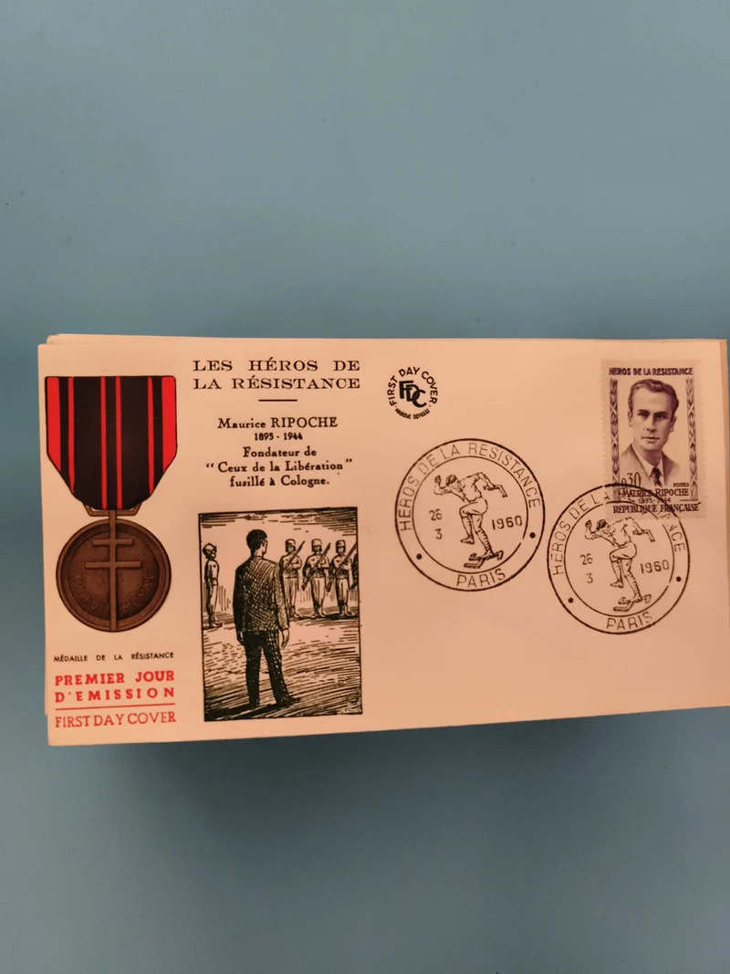 Lettre FDC Héros de la Résistance Maurice Ripoche 1960 Paris philatélie (Ref 2)