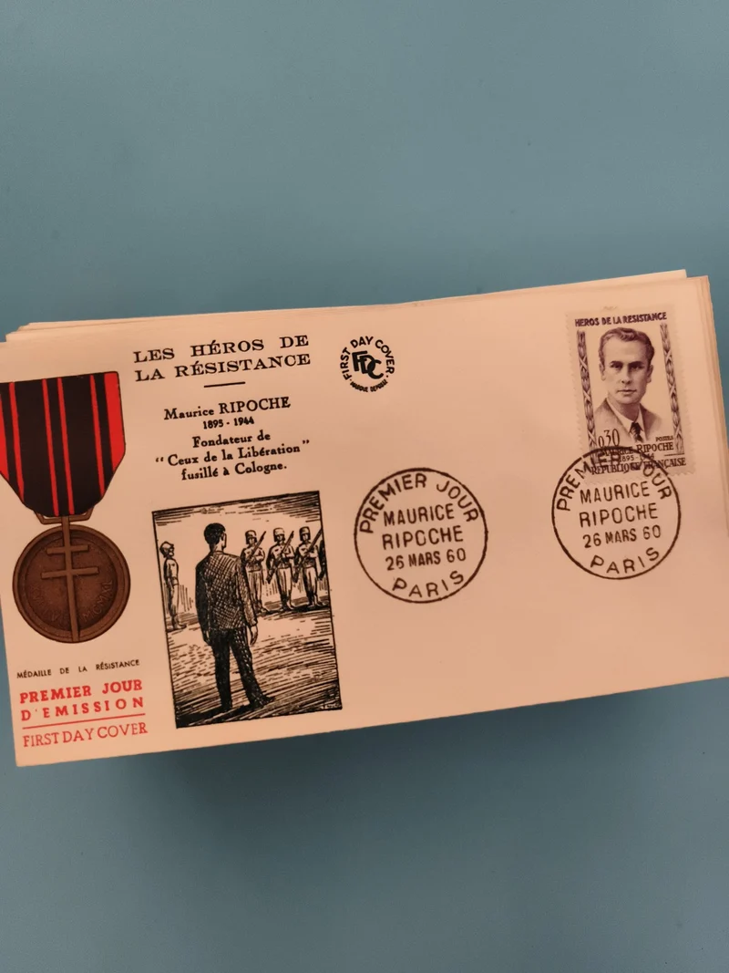 Lettre Premier Jour Maurice Ripoche Héros Résistance 1960 cachet Paris philatéli