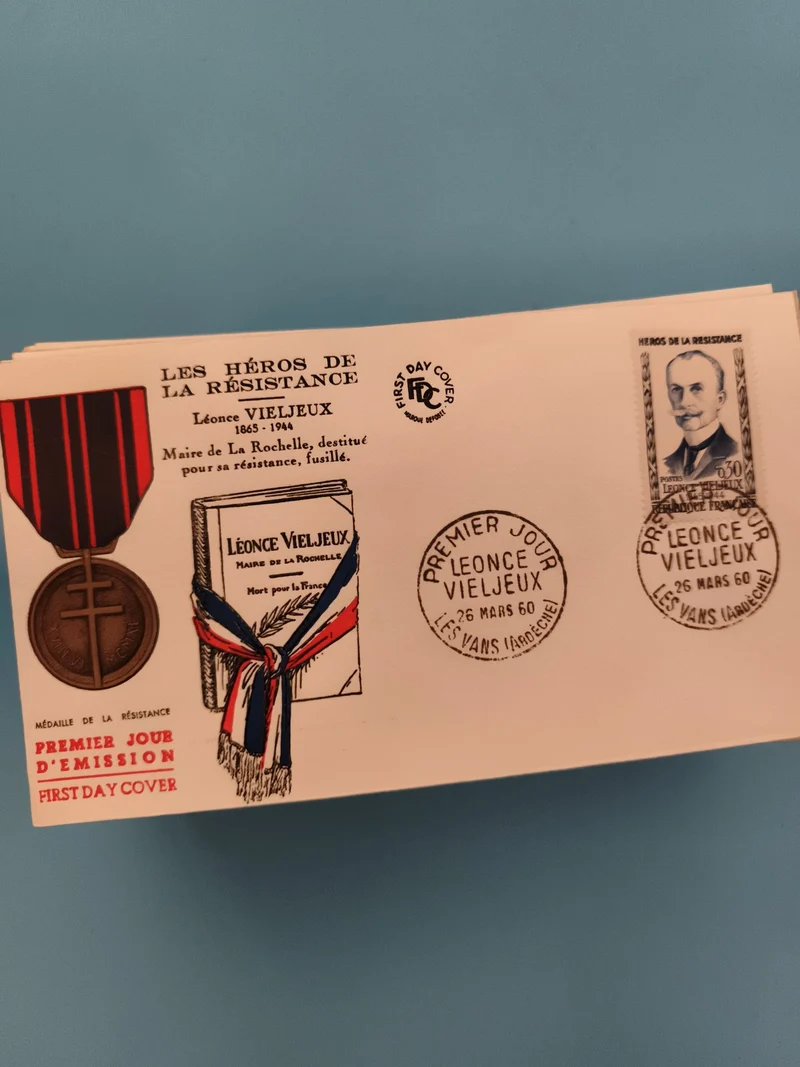 Lettre Premier Jour Héros Résistance Léonce Vieljeux FDC 1960 philatélie