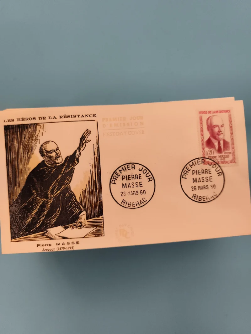 Lettre Premier Jour Pierre Masse 1960 Héros Résistance FDC timbre 0,20 FR