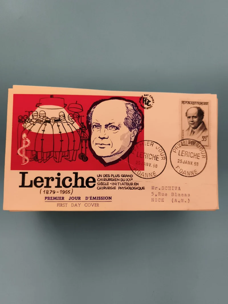 Lettre Premier Jour Leriche 1959 – FDC chirurgien timbre 35c France philatélie