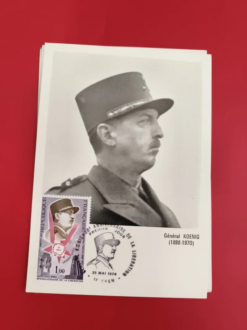 Carte FDC Général Koenig 1974 timbre 30e anniversaire Libération France