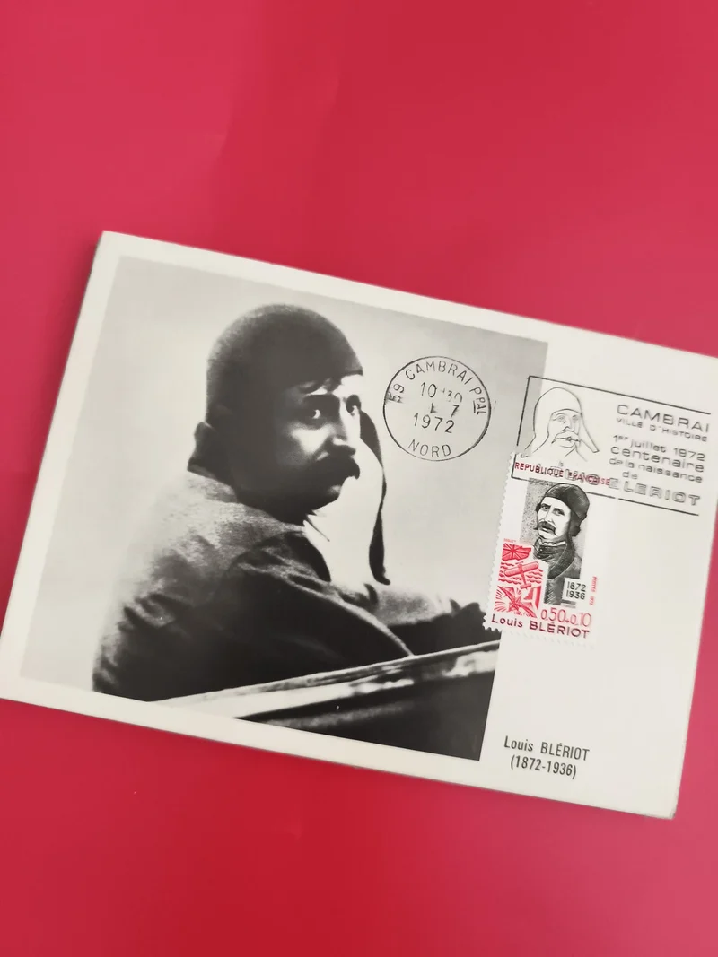 Carte commémorative Louis Blériot 1972 oblitérée Cambrai philatélie (Ref 1)