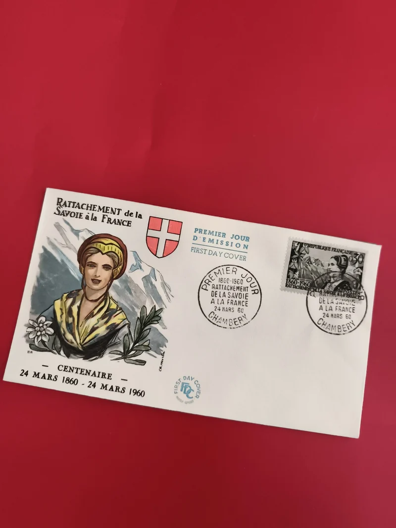 Lettre FDC Savoie France 1960 Premier Jour rattachement Savoyarde philatélie (Re