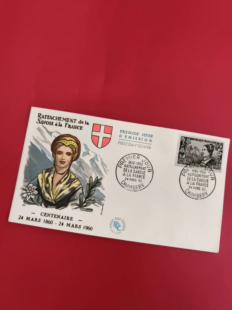 Lettre 1er jour Savoie France 1960, enveloppe illustrée, timbre commémoratif