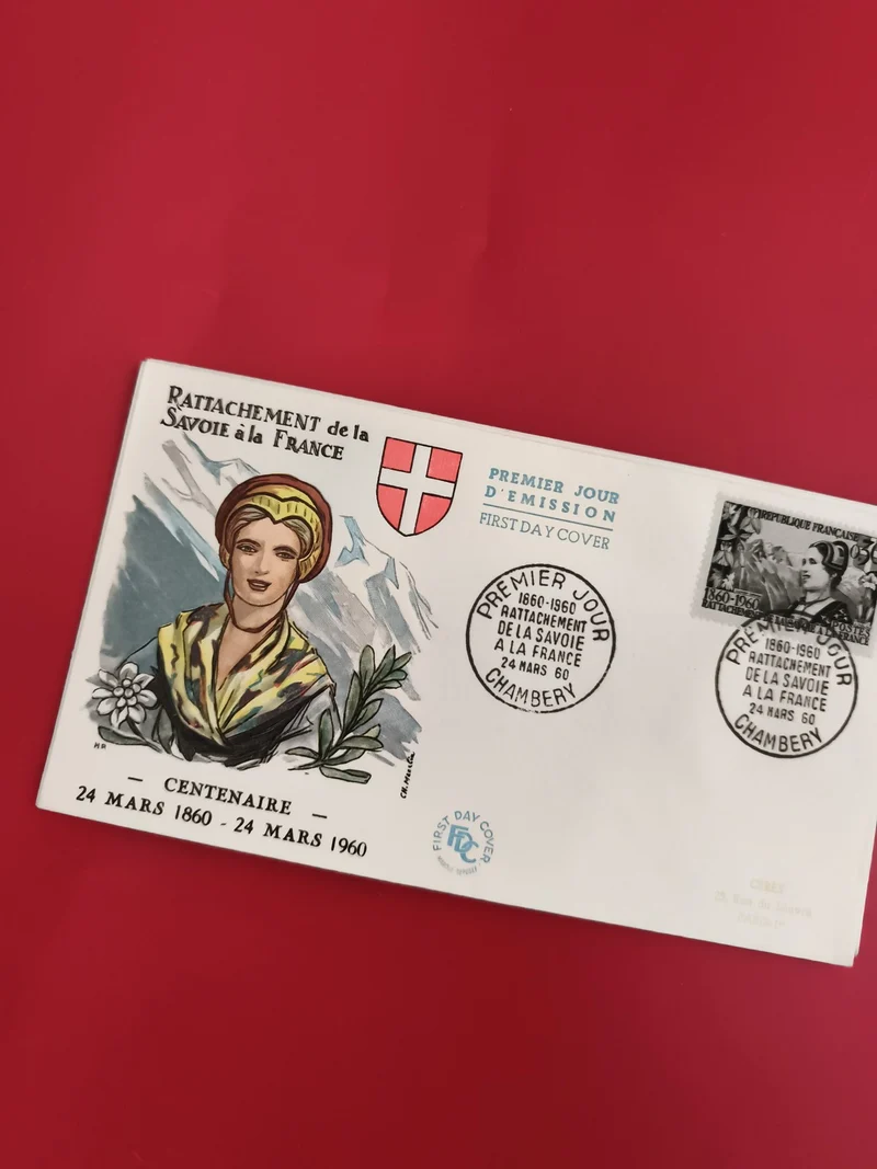 Lettre Premier Jour Savoie France 1960 FDC Centenaire philatélie (Ref 1)