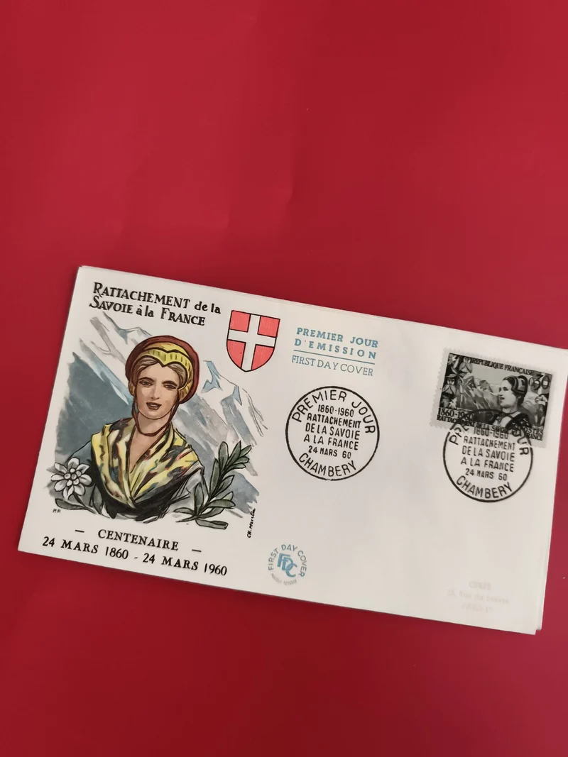 Lettre Premier Jour Savoie France 1960 FDC Centenaire rattachement philatélie