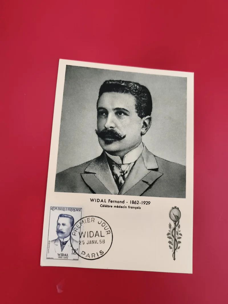 Carte Premier Jour Widal 1958 Paris philatélie médecin France (Ref 1)