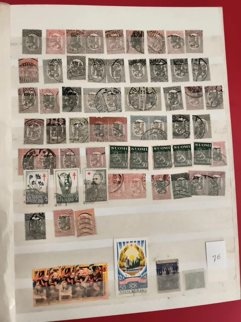 Timbres Finlande SUOMI anciens oblitérés, motifs blason, lot philatélie