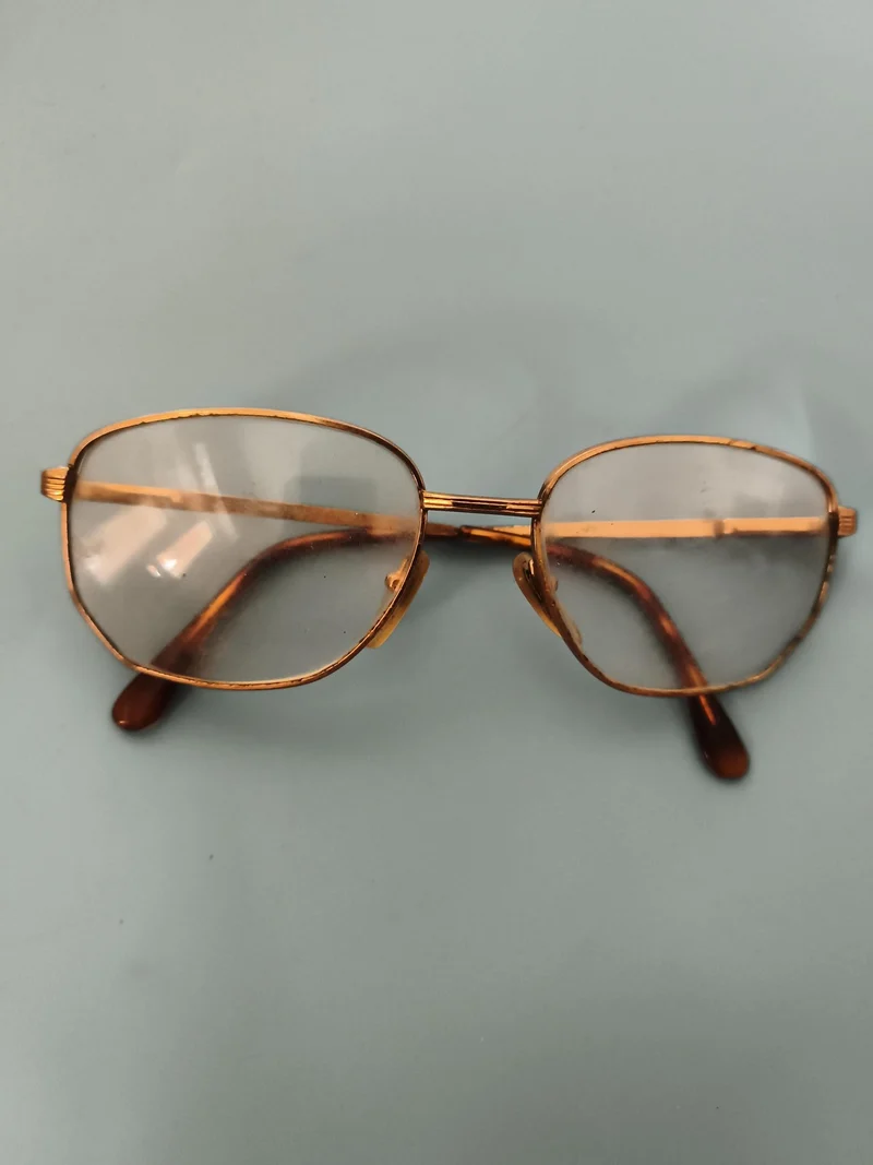 Lunettes de vue anciennes années 1930, monture dorée vintage rétro