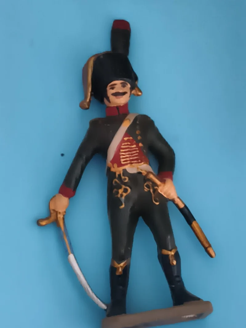 Figurine soldat plomb ancien uniforme Napoléon sabre décor peint vintage