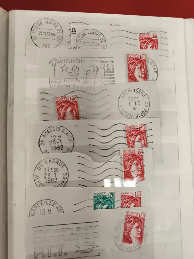 Lot enveloppes timbrées Marianne oblitérées France années 1980 philatélie