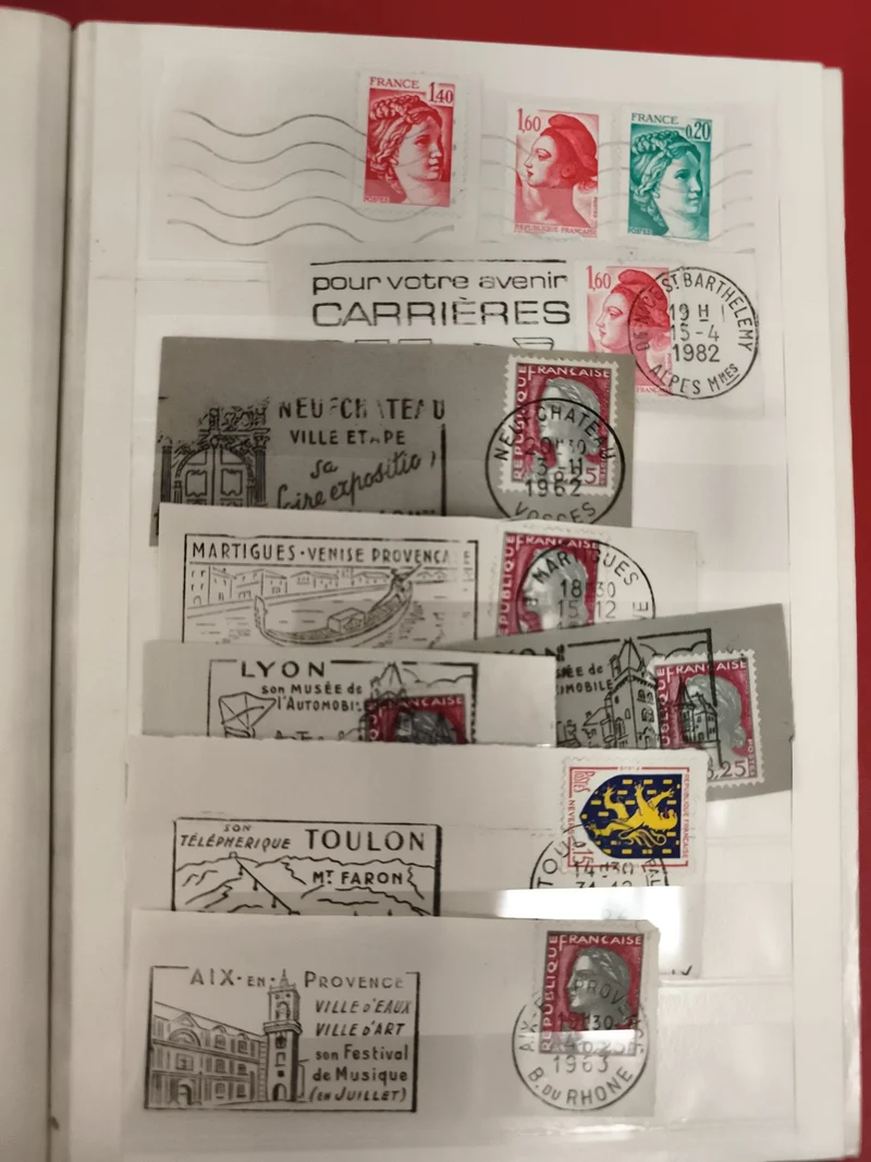 Lot timbres France oblitérés Marianne Lyon Toulon Aix Provence philatélie