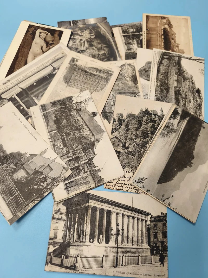 Lot cartes postales anciennes CPA divers lieux France noir et blanc vintage (Ref