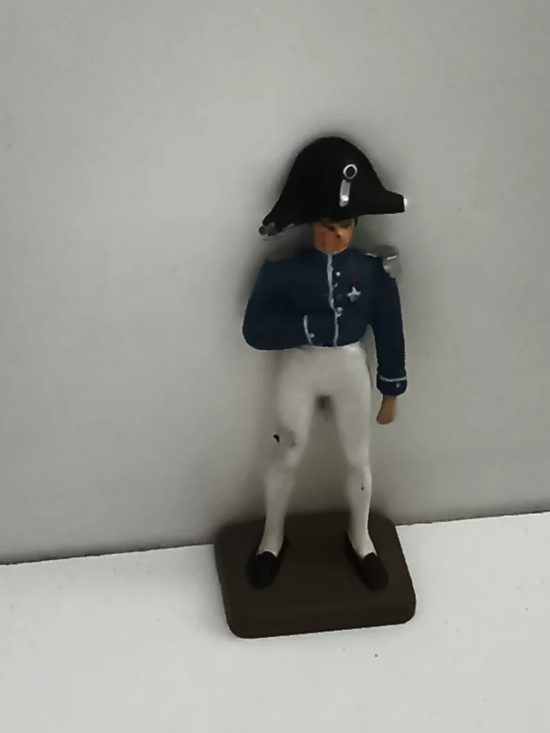 Figurine plomb Napoléon uniforme bleu ancien, soldat Empire, vintage décor