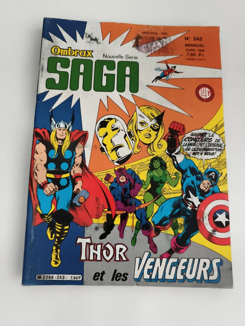 Comic Ombrax Saga n°243 Thor Vengeurs avril 1986 vintage Marvel ancien