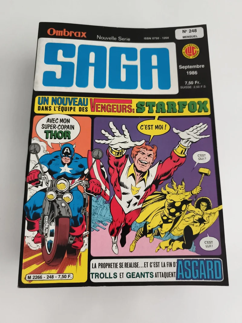 Comic SAGA Ombrax n°248 1986 Marvel Avengers Starfox Thor ancien très bon état