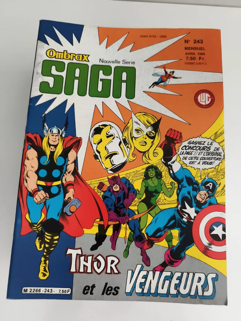 Comic Ombrax Saga n°243 avril 1986 Thor Vengeurs Marvel LUG vintage