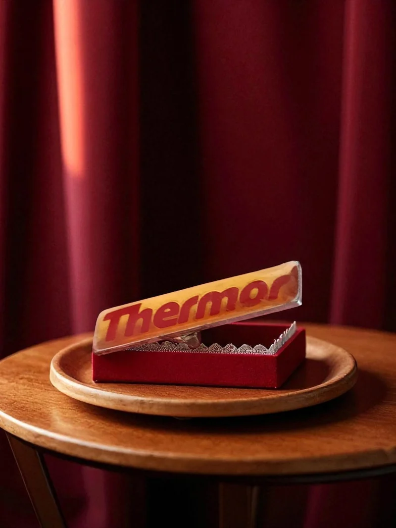 Thermomètre publicitaire vintage Thermor années 70-80 émail décor rouge