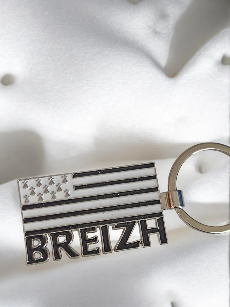 Porte-clés vintage Breizh drapeau Bretagne ancien publicitaire rétro collection