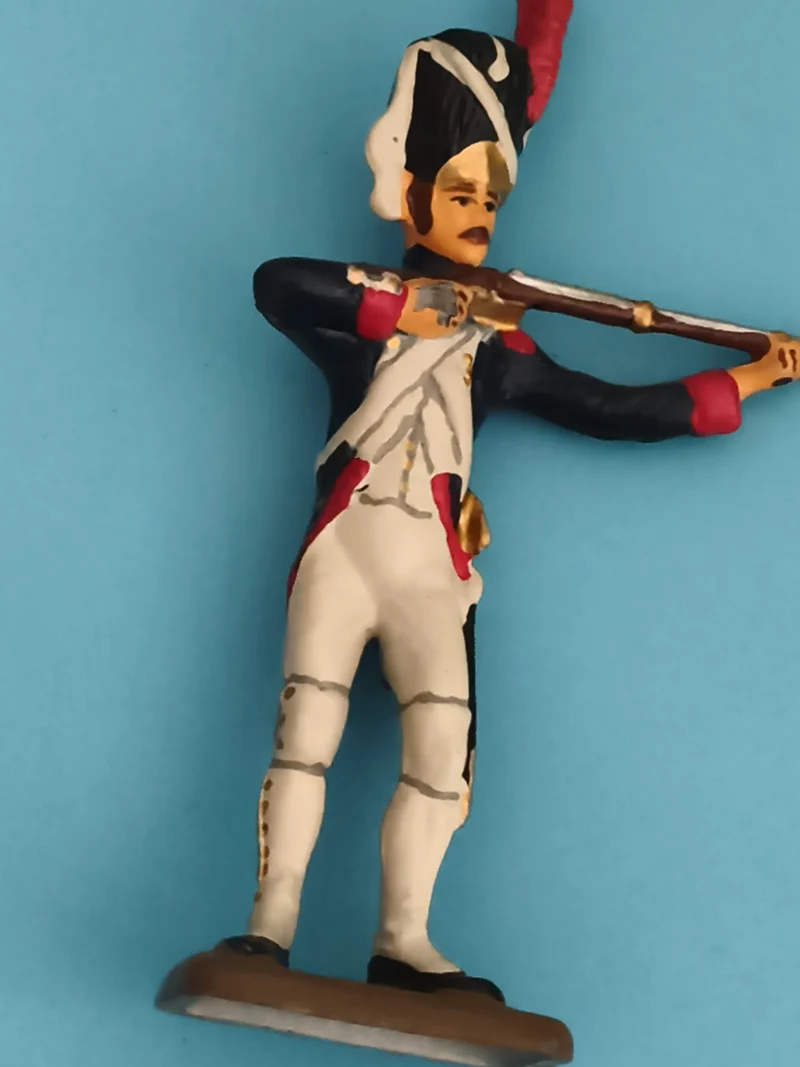 Figurine soldat plomb Empire uniforme bleu blanc rouge ancien militaire Napoléon