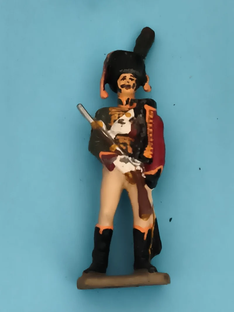 Figurine soldat ancien plomb uniforme empire hussard peint main vintage