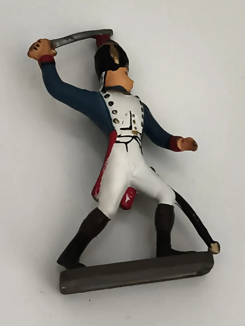 Figurine soldat Napoléonien ancien en plomb uniforme bleu blanc rouge vintage