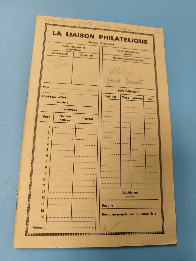 Lot timbres carnet ancien La Liaison Philatélique collection France vintage