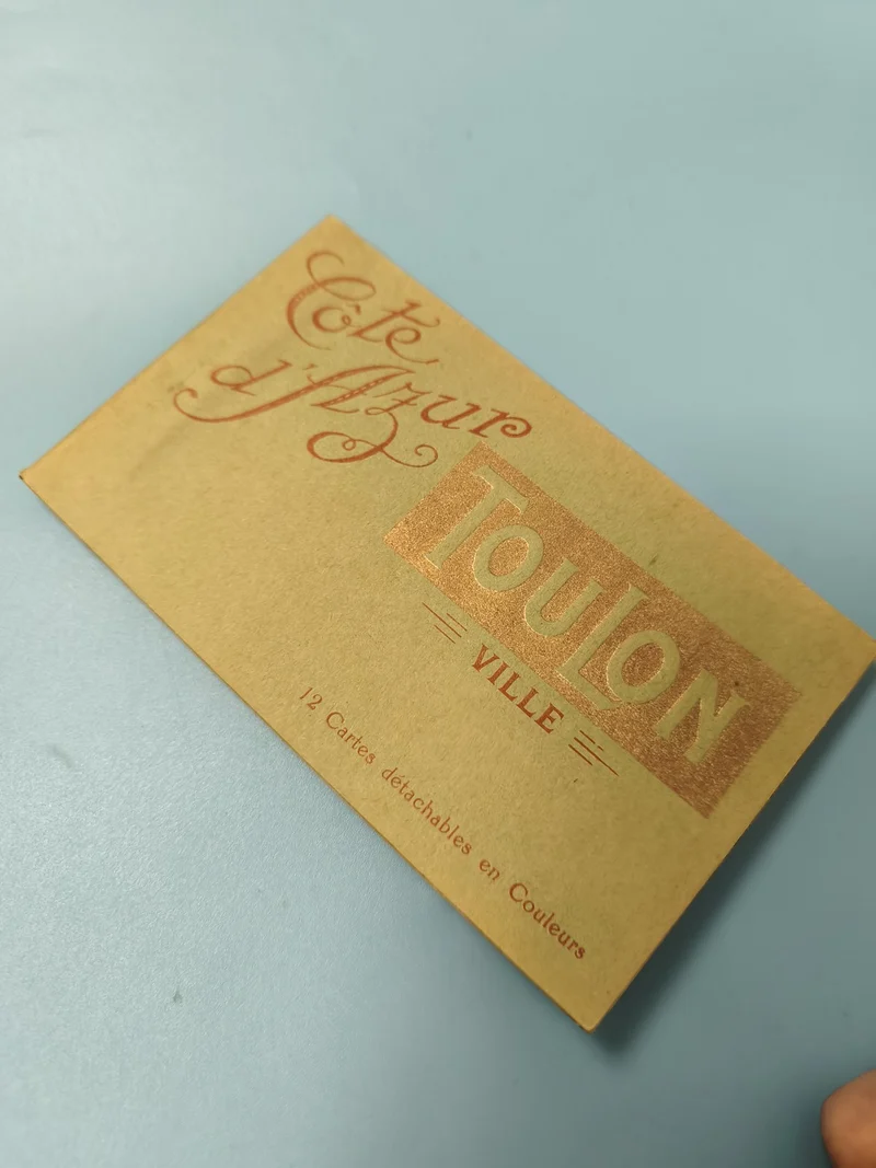 Lot anciennes photos couleur Toulon Côte d?Azur 12 cartes détachables vintage
