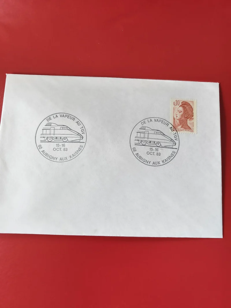 Enveloppe philatélie oblitérée TGV 1983 timbre Marianne 0,10? France