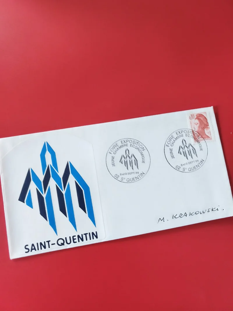 Enveloppe philatélie Saint-Quentin Foire Exposition timbre Marianne 1984