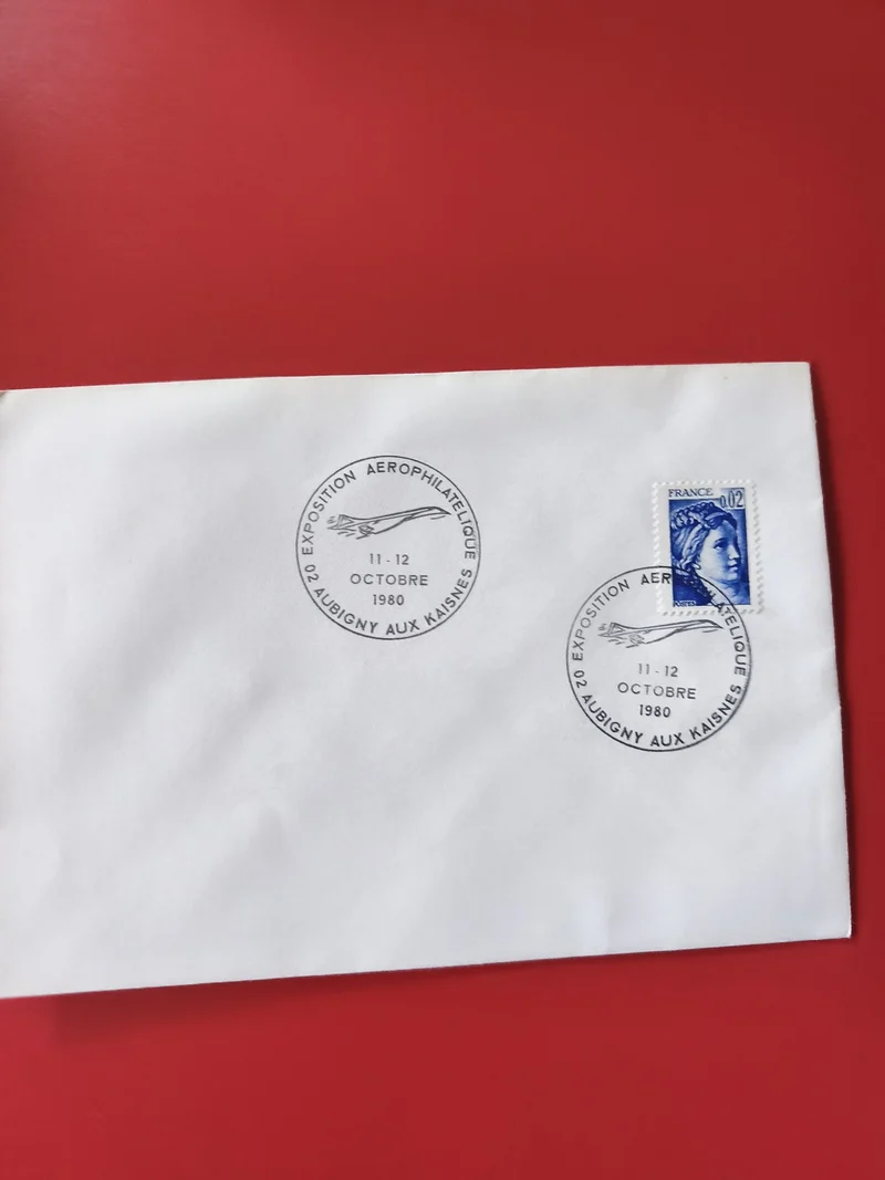 Enveloppe philatélie exposition aérophilatélique 1980 cachet France bleu