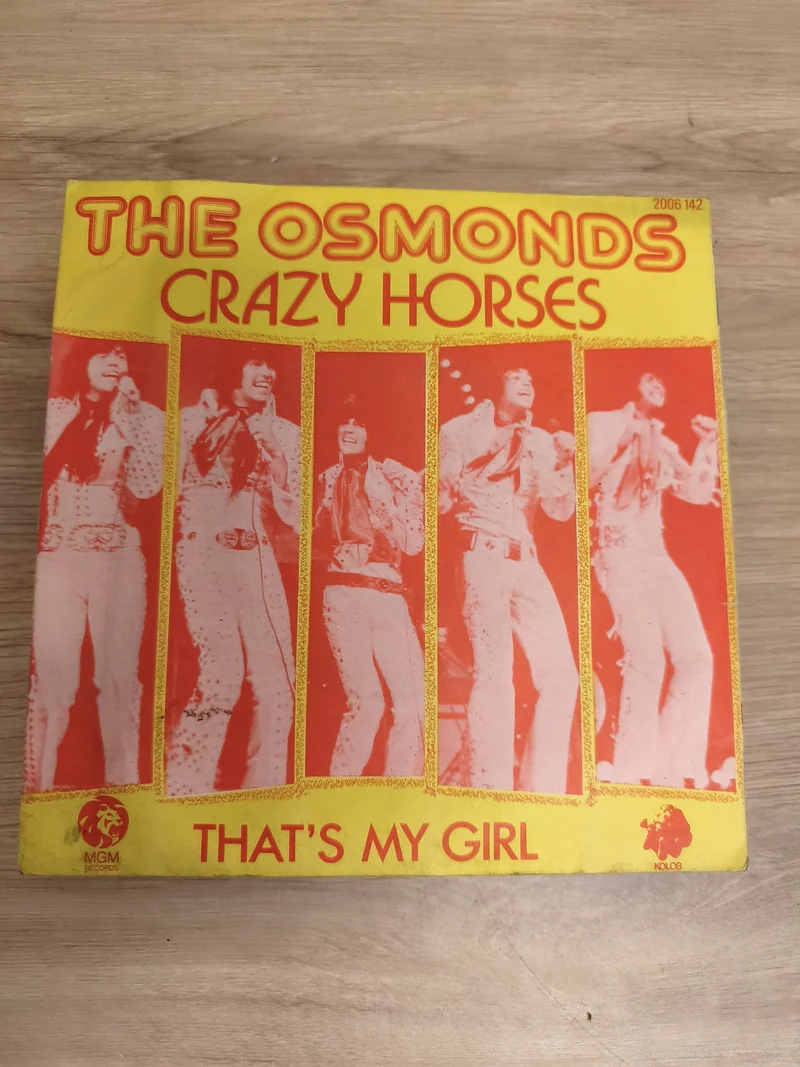 Vinyle 45T The Osmonds Crazy Horses / That's My Girl pochette jaune rouge (Ref 1