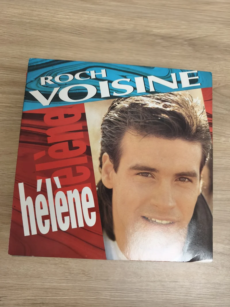 Vinyle 45 tours Roch Voisine Hélène pochette couleurs bleu rouge (Ref 2)