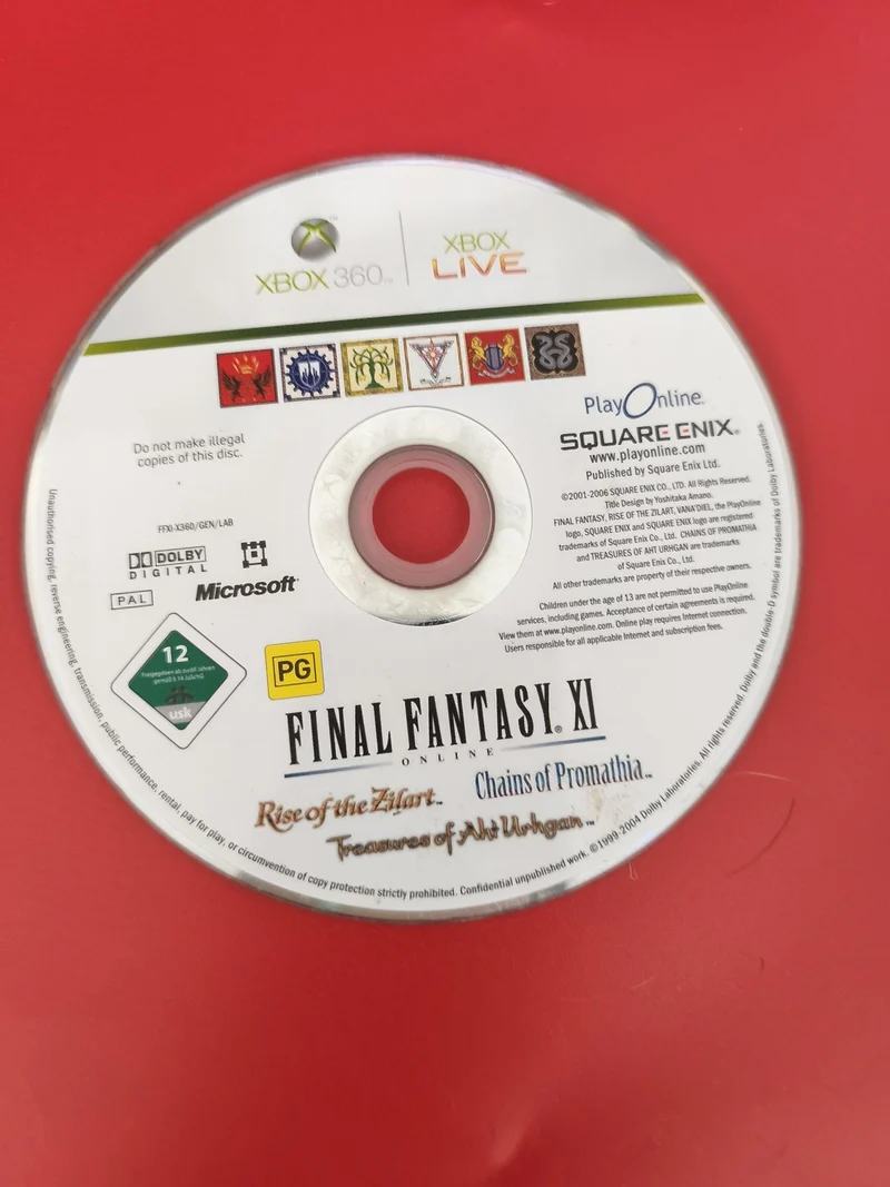 CD jeu Xbox 360 Final Fantasy XI original, disque seul, version Microsoft Xbox