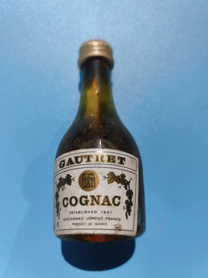 Mignonnette vintage Cognac Gautret ancienne bouteille collection mini flacon