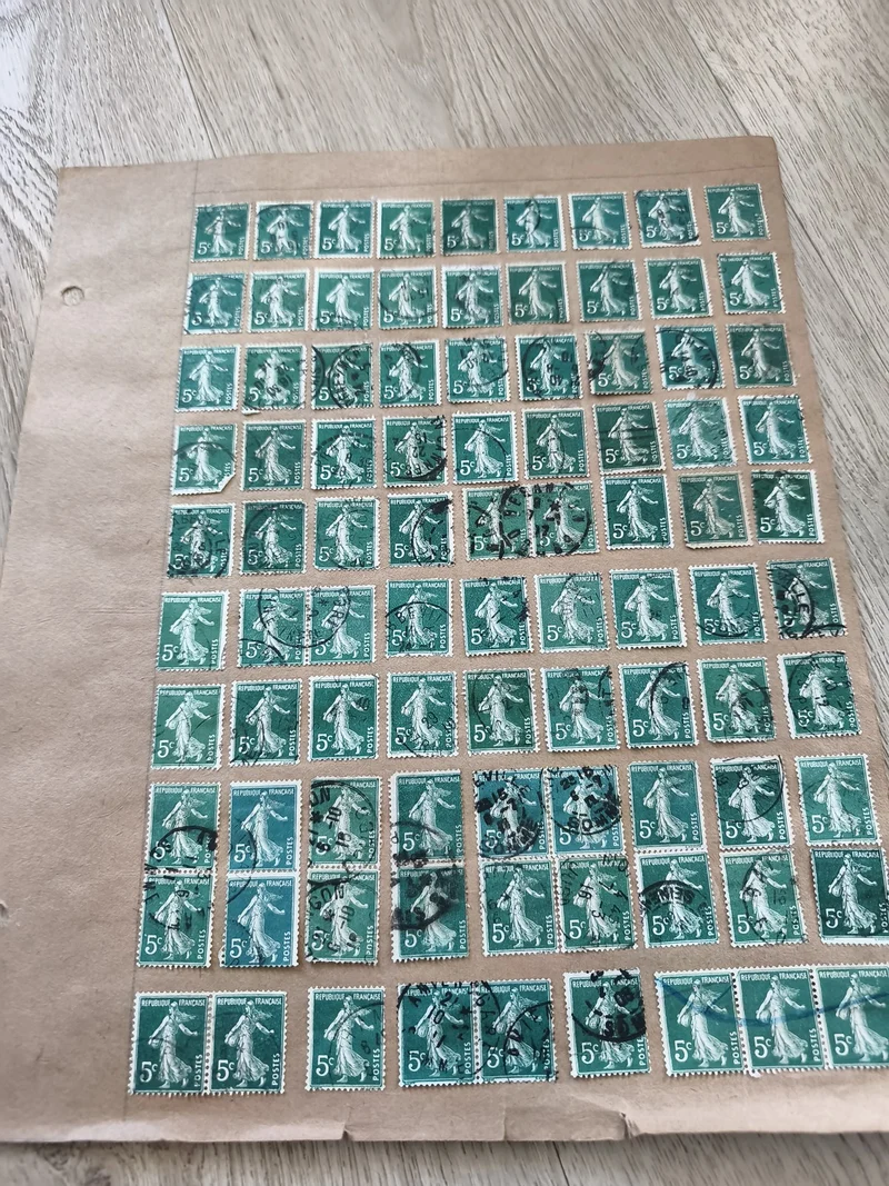 Gros lot timbres anciens Marianne 5c vert collection étude philatélie France