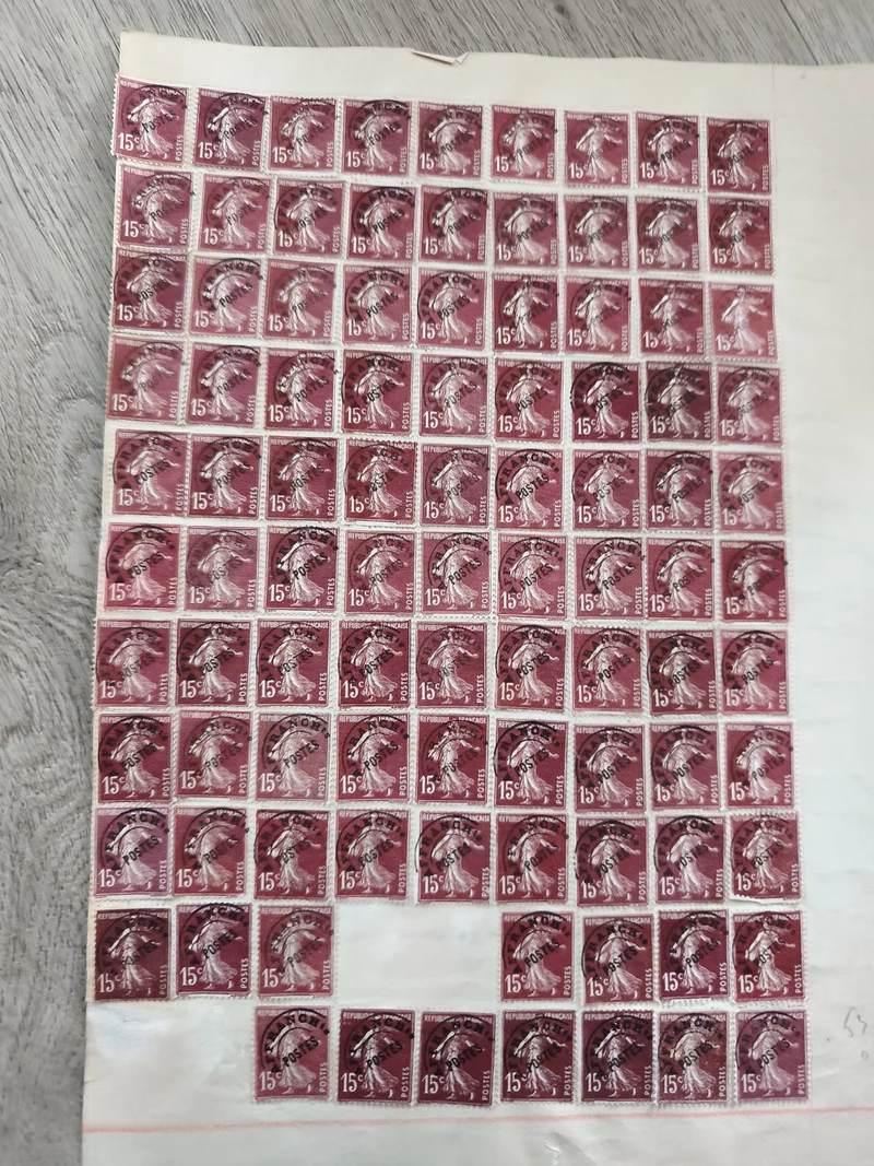 Gros lot ancien timbres Marianne 15c oblitérés philatélie étude collection