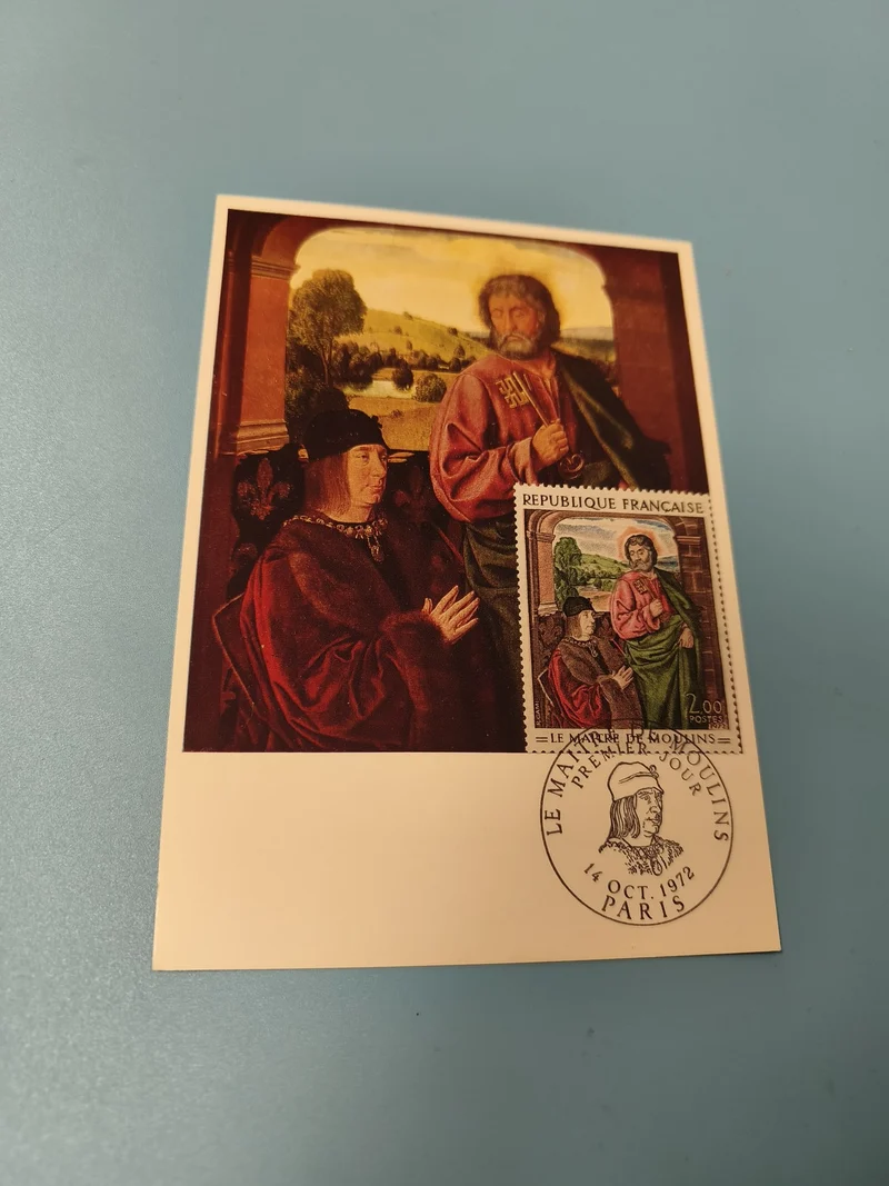 Enveloppe premier jour FDC Le Maître de Moulins 1972 illustration couleur