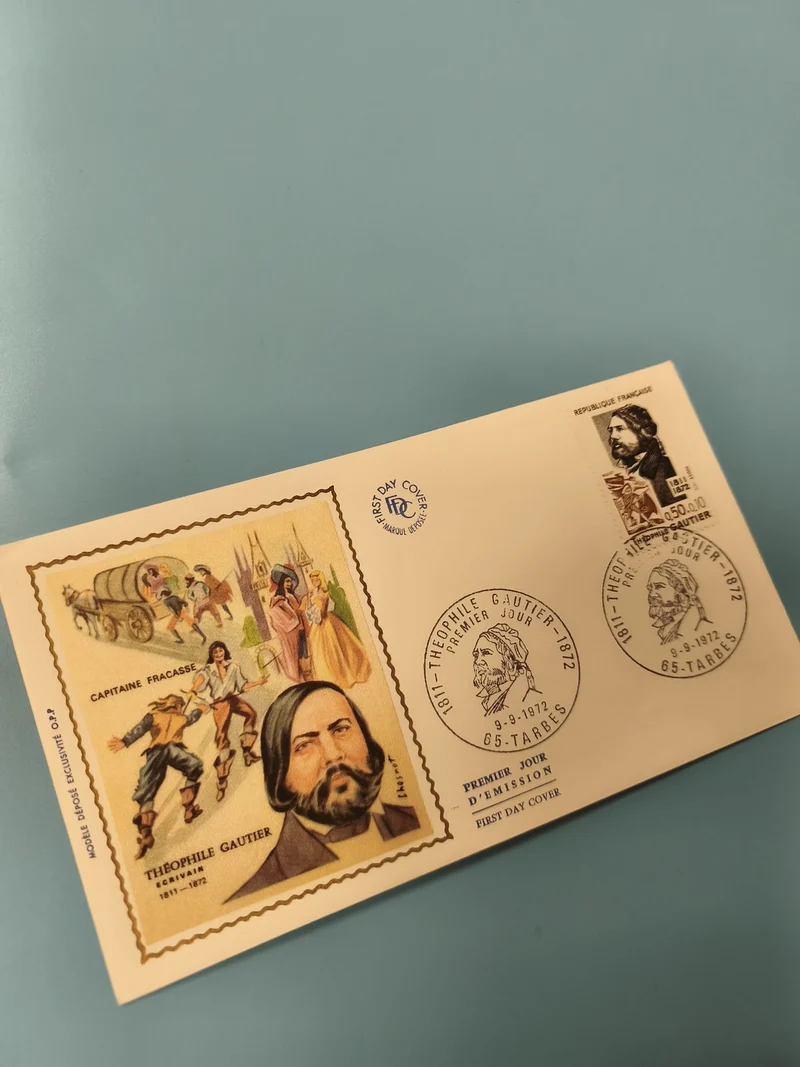 Enveloppe premier jour d?émission FDC Théophile Gautier illustrée France