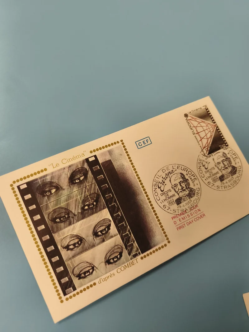 Enveloppe premier jour FDC Le Cinéma Strasbourg timbre Conseil de l?Europe