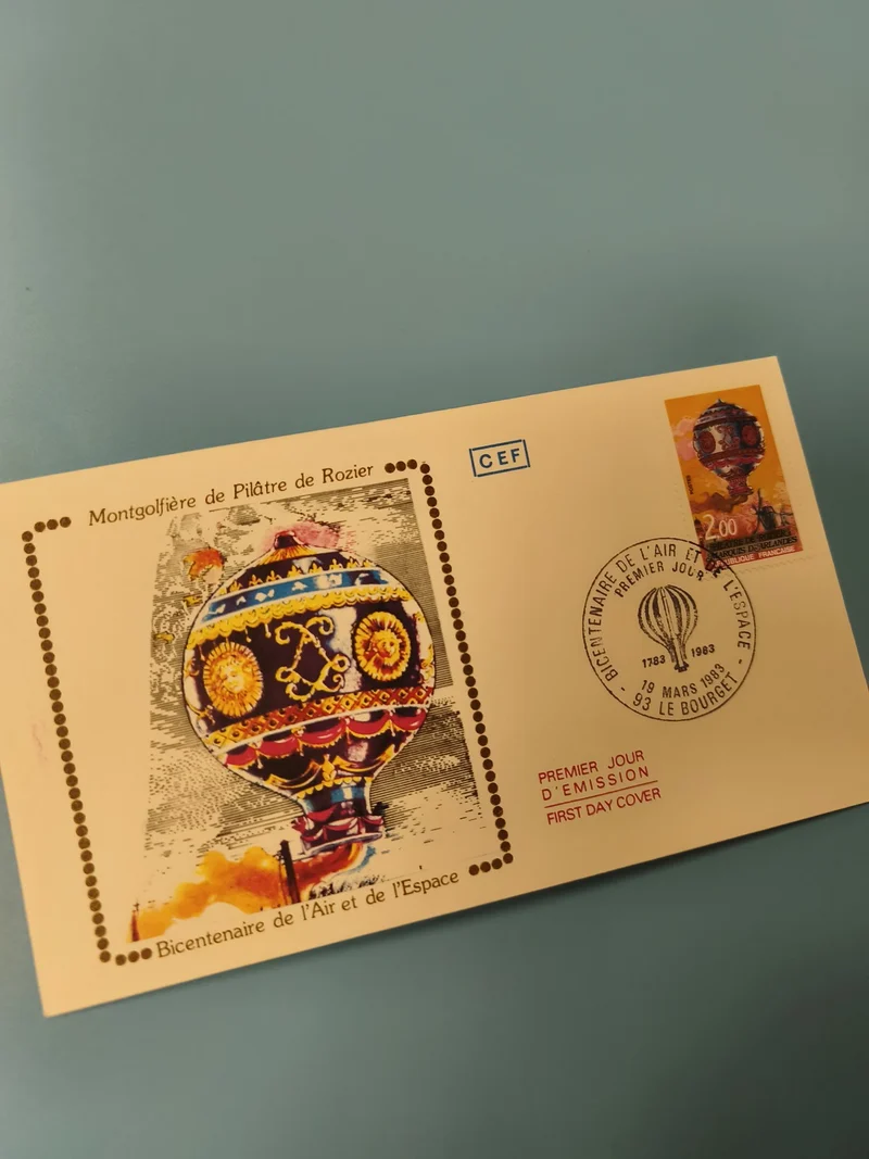 Enveloppe FDC premier jour Montgolfière Pilâtre de Rozier Bicentenaire Air
