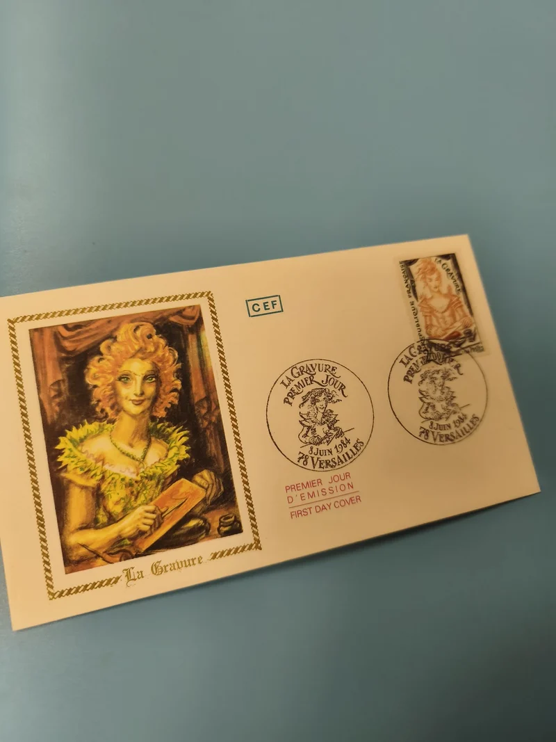 Enveloppe FDC premier jour d'émission La Gravure Versailles 1984 illustrée