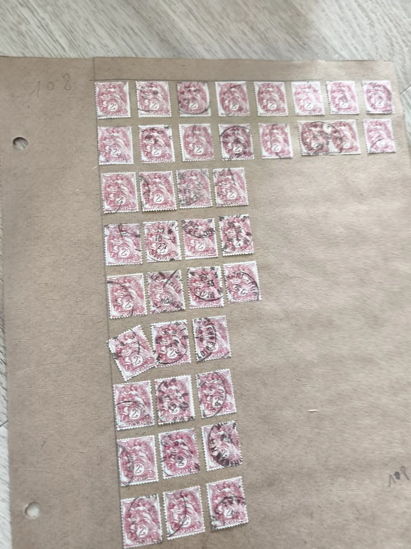 Gros lot ancien timbres Marianne 2c rouge oblitérés pour étude philatélie