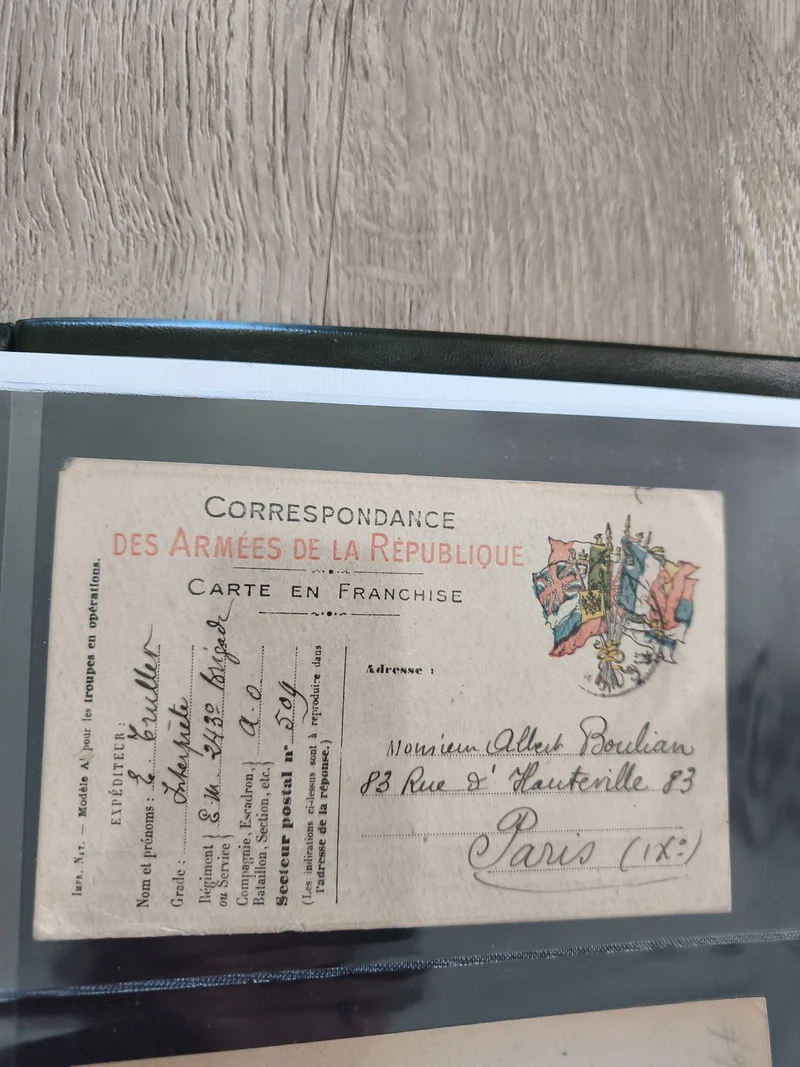 Ancienne carte postale militaire oblitérée Armées de la République philatélie