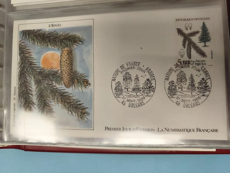 Enveloppe FDC premier jour France épicéa 21 sept 1985 timbre et illustration