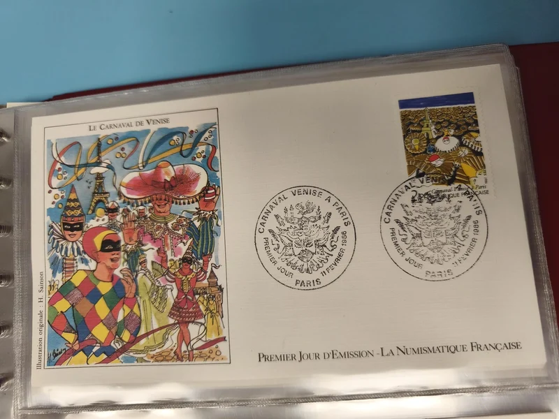 Enveloppe FDC Premier Jour d'Émission Carnaval de Venise illustrée couleur