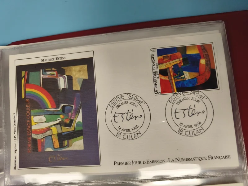 Enveloppe FDC Premier Jour d?Émission Maurice Estève 1986 arc-en-ciel abstrait