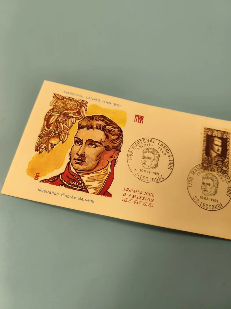 Enveloppe FDC Premier Jour d?Émission Maréchal Lannes 1969 illustration couleur
